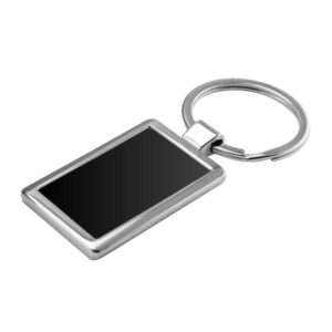 Black Rectangular Metal Keychain – 1-Side Branding Area