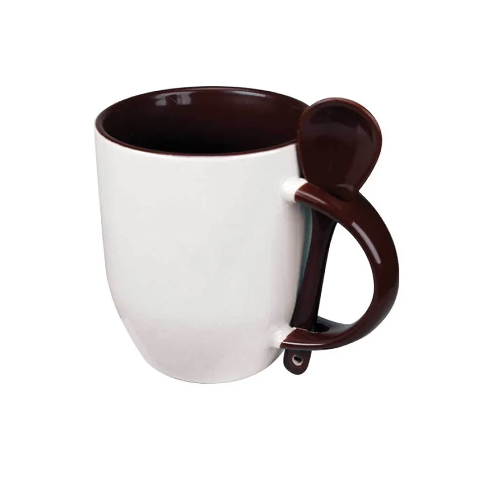 flovio two tone ceramic mug with spoon gift ready drinkware brown 1 FLOVIO - Two Tone Ceramic Mug with Spoon (325ml / 11oz) - Image 3