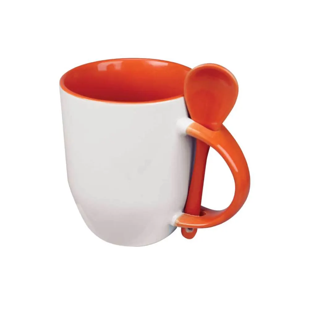 flovio two tone ceramic mug with spoon gift ready drinkware orange 1 FLOVIO - Two Tone Ceramic Mug with Spoon (325ml / 11oz) - Image 5