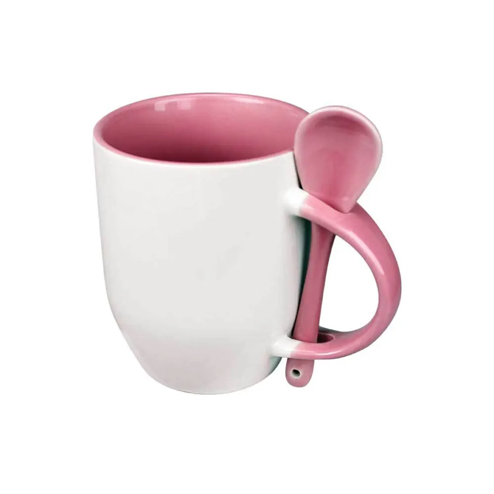 flovio two tone ceramic mug with spoon gift ready drinkware pink 1 FLOVIO - Two Tone Ceramic Mug with Spoon (325ml / 11oz) - Image 6