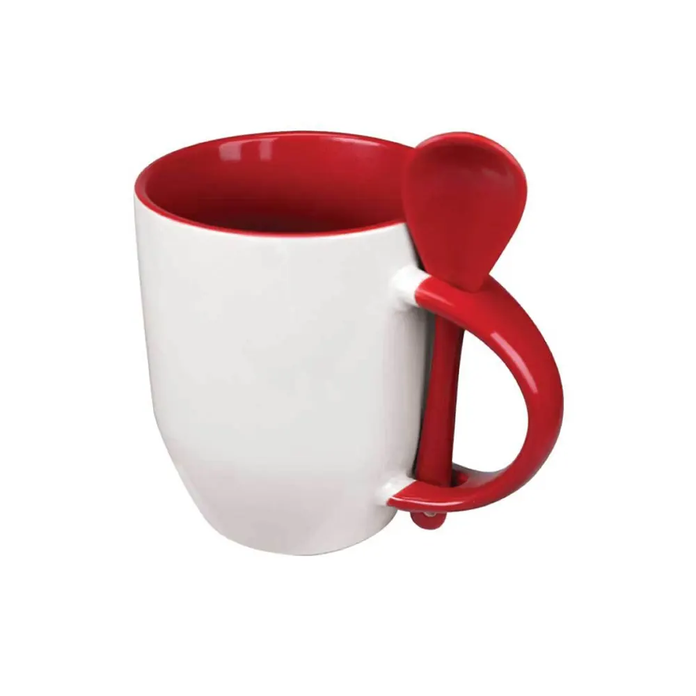 flovio two tone ceramic mug with spoon gift ready drinkware red 1 FLOVIO - Two Tone Ceramic Mug with Spoon (325ml / 11oz) - Image 7