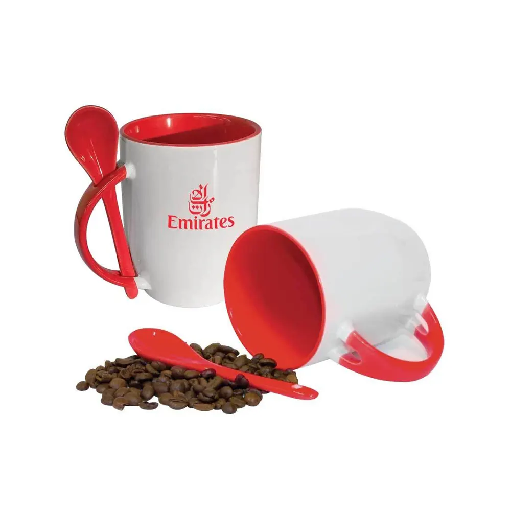 flovio two tone ceramic mug with spoon gift ready drinkware red 2 FLOVIO - Two Tone Ceramic Mug with Spoon (325ml / 11oz) - Image 10