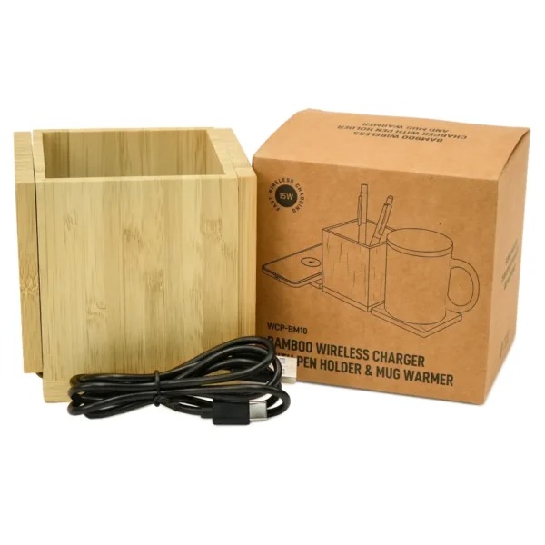 foldable fast wireless charging pad 15w with mug warmer and pen holder TG WC 51 Foldable Fast Wireless Charging Pad 15W with Mug Warmer & Pen Holder - Image 3