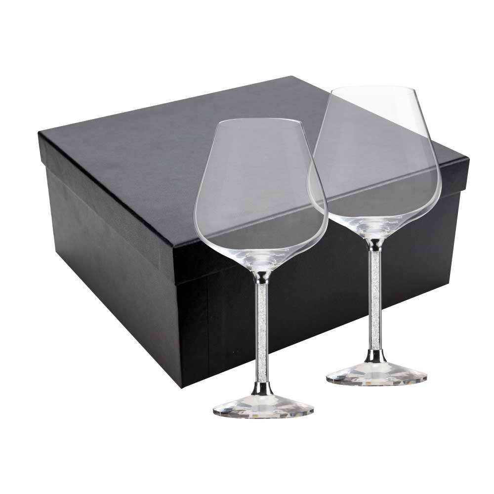 gs set2 13 wine glass gift set stone design open 2 Piece Wine Glass Gift Set - Image 3