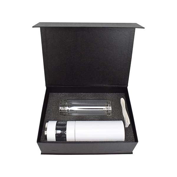 gs set2 18 drinkware gift set tea infuser bottle glass bottle open Drinkware Gift Set (Magnetic Gift Box) - Image 2