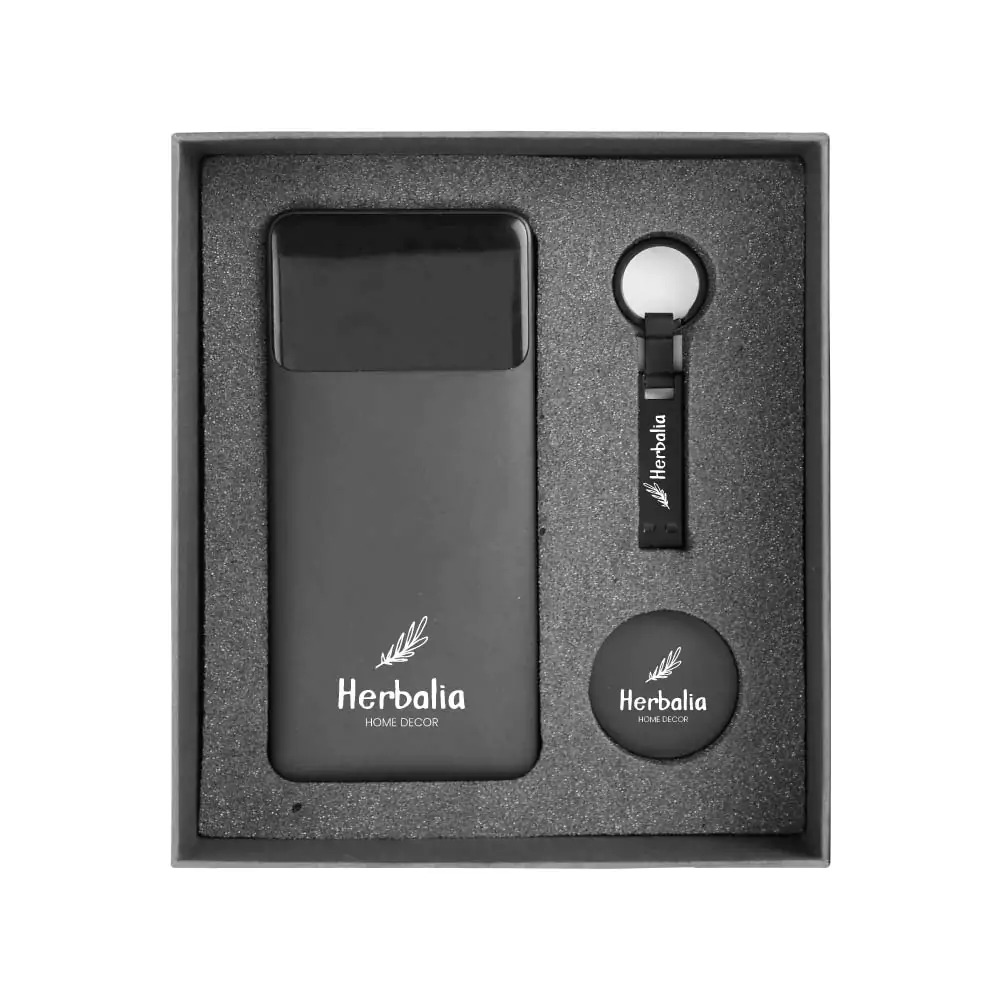 gs set3 09 black tech essentials gift set 10000mah power bank printed 3-Piece Black Tech Essentials Gift Set - Image 3