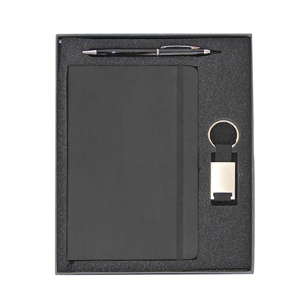 gs set3 27 office gift set keychain twist pen pu notebook open Office Gift Set (Top Gift Box) - Image 2