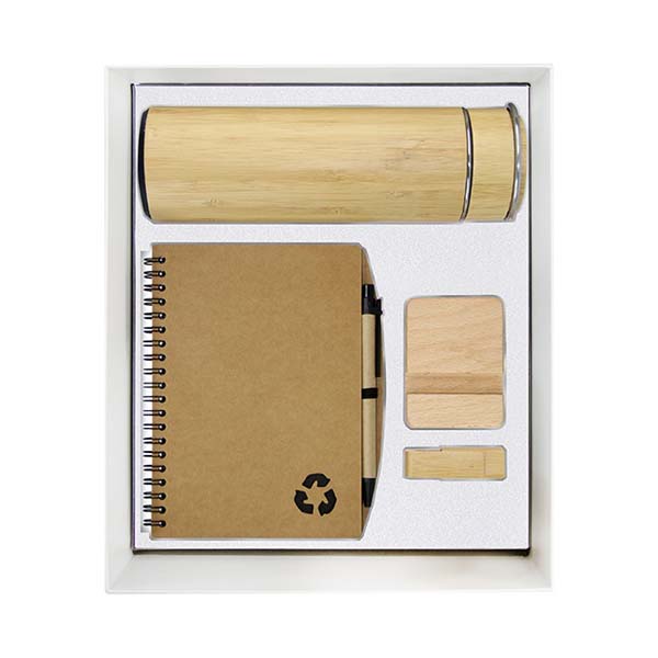 gs set4 22 eco office gift set bamboo steel drinkware wooden usb main Eco-Friendly Office Gift Set (Large Top Gift Box)