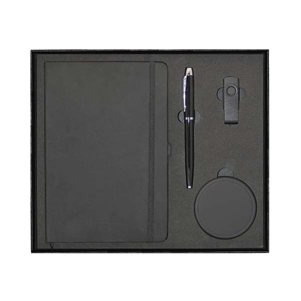 gs set4 34 office charging gift set fast wireless charger metal usb pu notebook open Office & Charging Gift Set (Top Gift Box) - Image 2