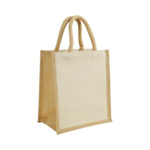 Laminated Cotton Bags with Natural Jute Gusset 10 Oz