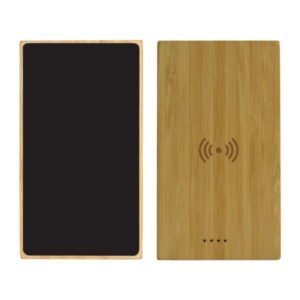 Light Up Logo Bamboo Wireless Power Bank