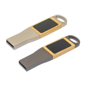 Light-Up Logo Metal & Bamboo USB Flash Drives 32GB