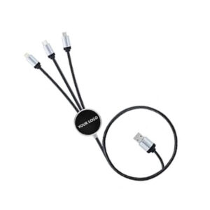 Light-Up Logo Multi-charging – Long Cable. 5 in 1 charging USB cable