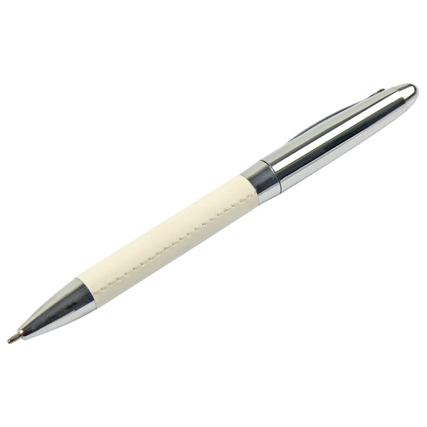 metal and leather executive ball pen wt mp 55 wht Metal & Leather Executive Ball Pen - Image 2