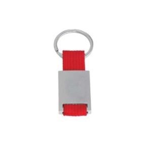 Metal Keychain with Colored Fabric Strap