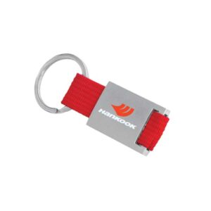 Metal Keychain with Colored Fabric Strap