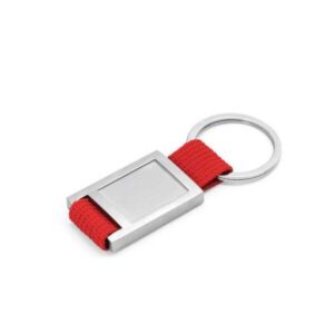 Metal Keychain with Colored Strap