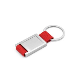 Metal Keychain with Colored Strap