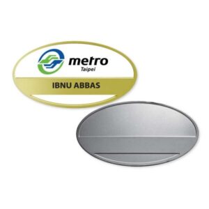 Metal Oval Name Badges