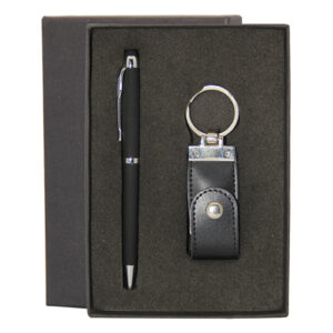 Metal Pen & Leather USB Flash Drive Gift Set