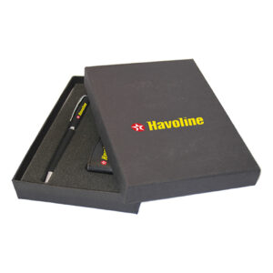Metal Pen & Leather USB Flash Drive Gift Set