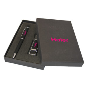Metal Pen & Leather USB Flash Drive & Mini Power Bank Gift Set