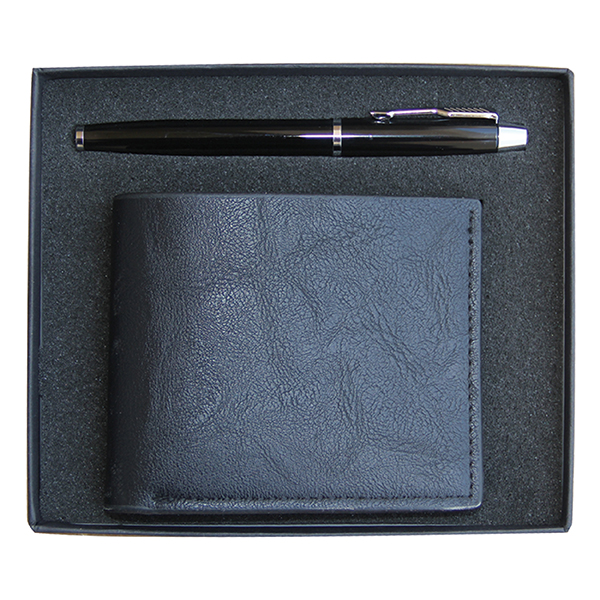 metal pen wallet gift set GS 21 19 1 Metal Pen & Wallet Gift Set