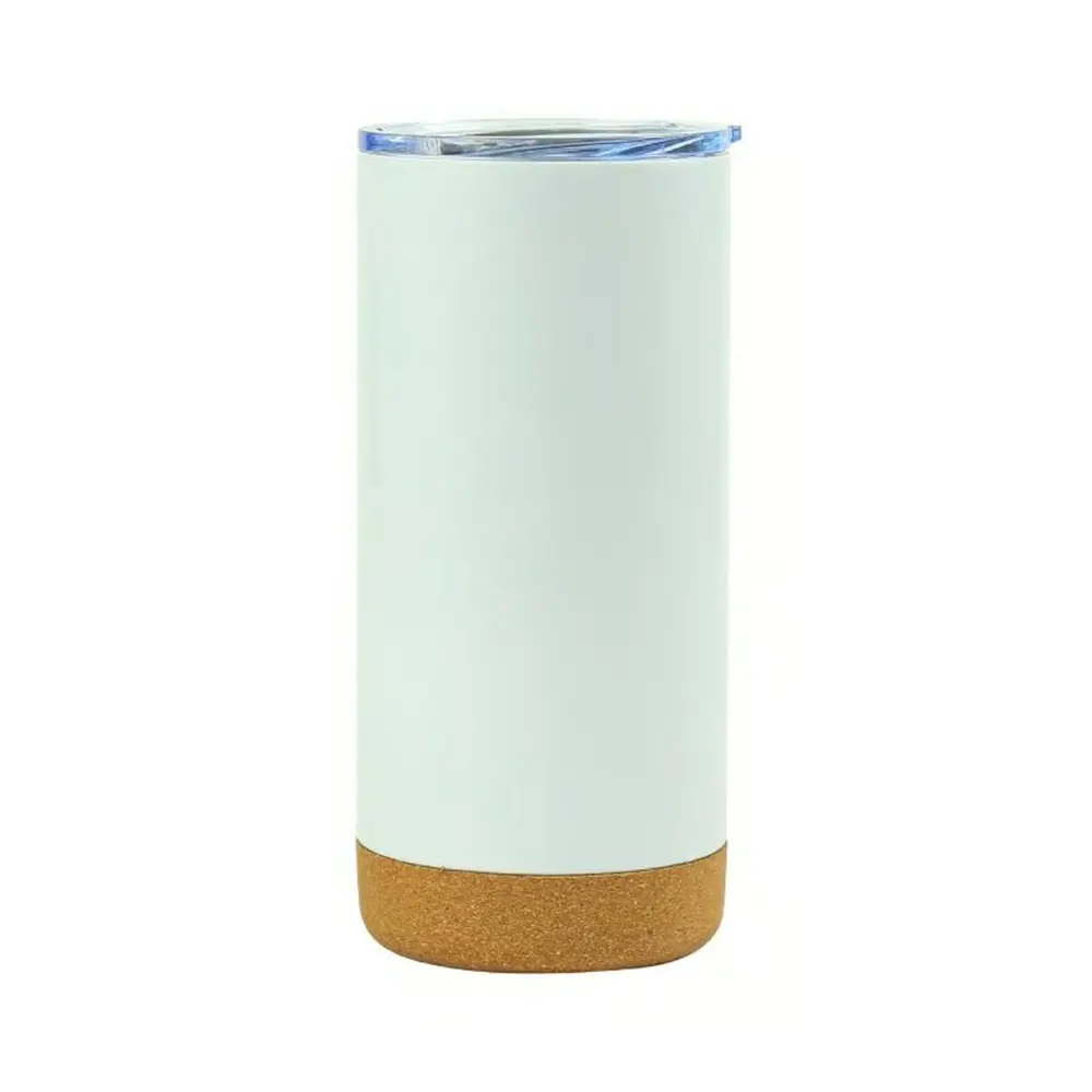 muglo vacuum insulated travel tumbler with cork base clear lid white 1 MUGLO - Vacuum Insulated Travel Tumbler with Cork Base & Clear Lid (450ml) - Image 4
