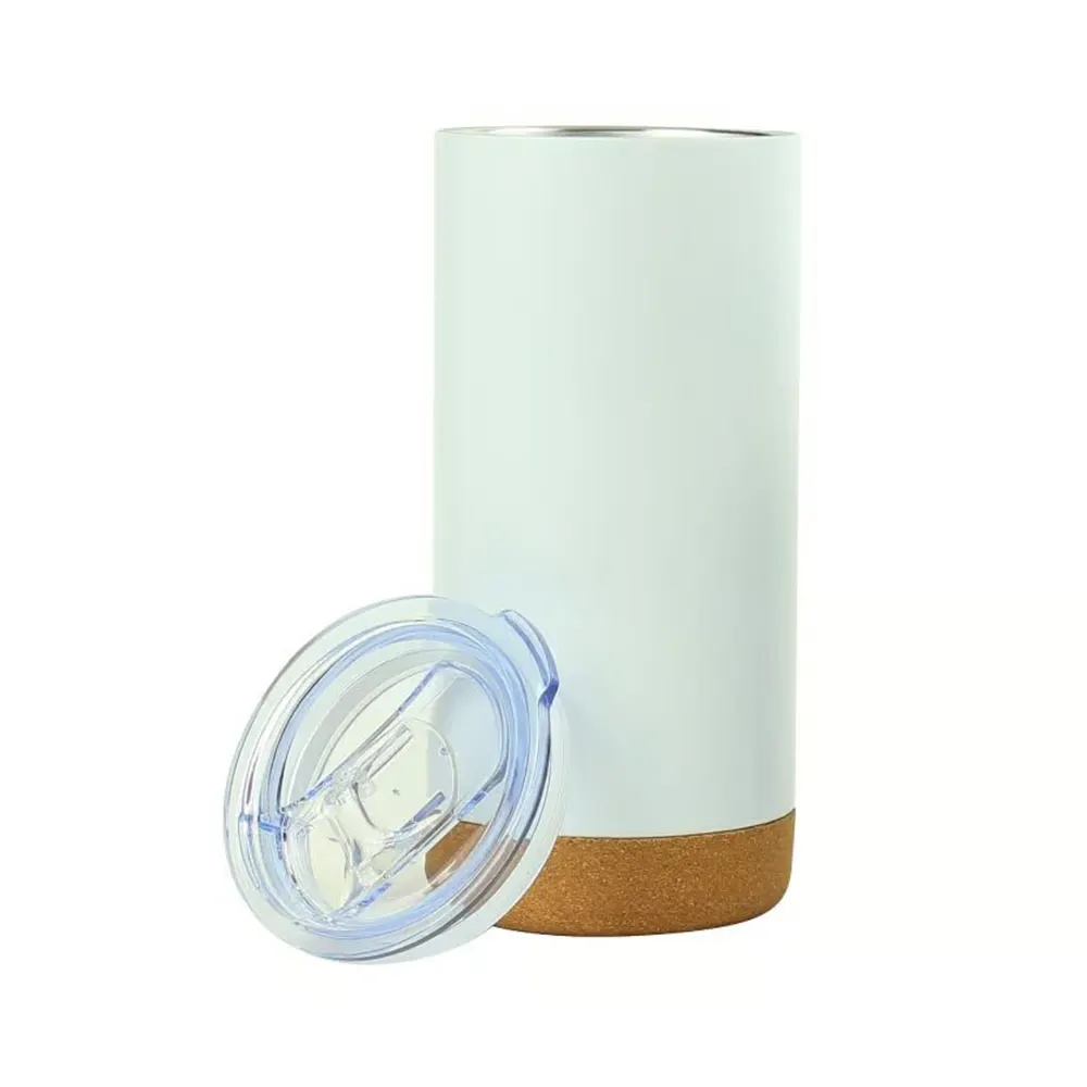 muglo vacuum insulated travel tumbler with cork base clear lid white 2 MUGLO - Vacuum Insulated Travel Tumbler with Cork Base & Clear Lid (450ml) - Image 5