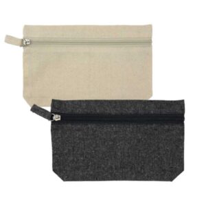 Natural Cotton Pouches with front Zipper Closure