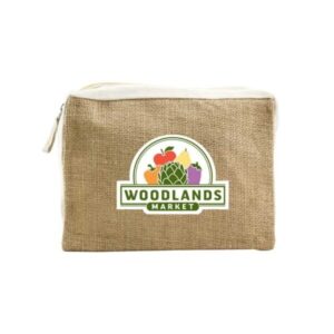 Natural Jute with Cotton Zipper Pouches