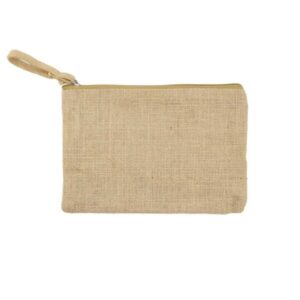 Natural Jute Zipper Pouch for Organizing Storage