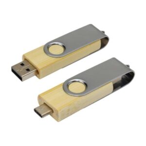 OTG Bamboo Swivel USB Flash Drives 32GB Type C