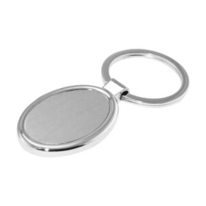 Oval Shaped Metal Keychain