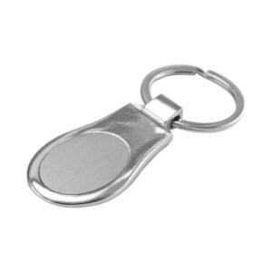 Oval Shaped Metal Keychain