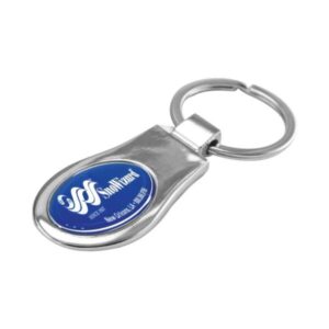 Oval Shaped Metal Keychain