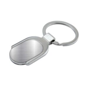 Oval Shaped Metal Keychain