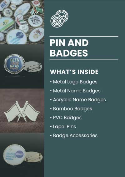 pin and badges catalogue banner