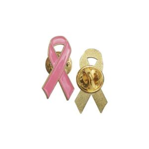 Pink Ribbon Metal Badge