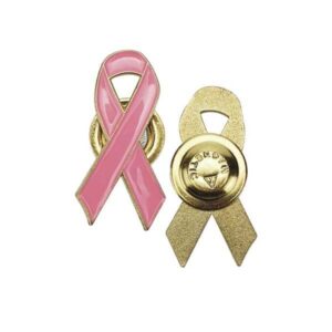 Pink Ribbon Metal Badge