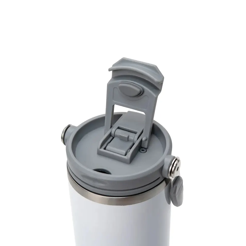 pourio vacuum insulated stainless steel tumbler with flip straw carry handle white 4 POURIO - Vacuum Insulated Stainless Steel Tumbler with Flip Straw & Carry Handle (900ml) - Image 6