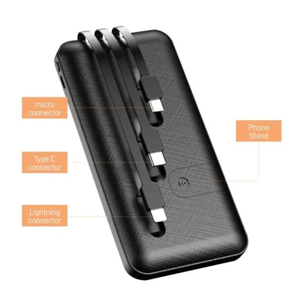 powerbank with inbuilt cables in 8000 mah TG PB 42 feature Powerbank with Inbuilt Cables in 8000 mAh - Image 4