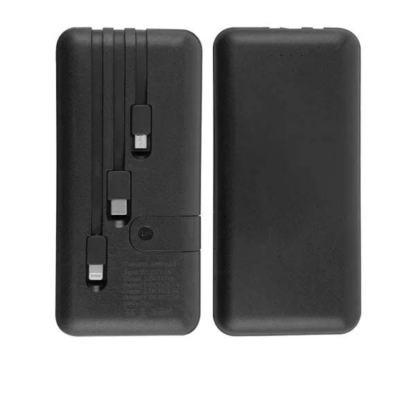 powerbank with inbuilt cables in 8000 mah TG PB 42 front and back Powerbank with Inbuilt Cables in 8000 mAh - Image 3
