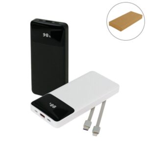 Powerbank with LED Screen 10,000 mAh and Built-in Cables