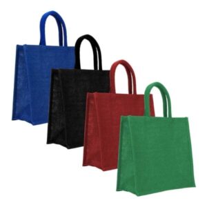 Reusable Square Jute Bags with Cotton Handles