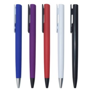 Rubberized Clip Plastic Ball Pen