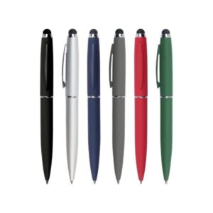 Rubberized Twist-Action Stylus Metal Pen