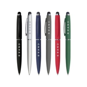 Rubberized Twist-Action Stylus Metal Pen
