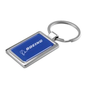 Silver Rectangular Metal Keychains