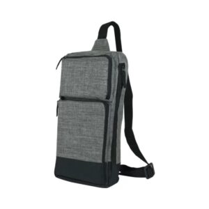 Sling Crossbody Bags in Grey and Black Polyester Material